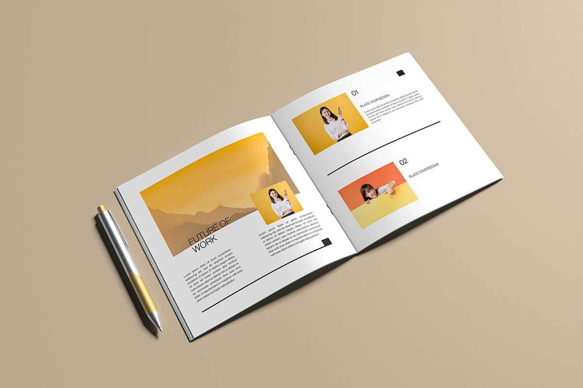 Square Book Mockup, a Books & Magazine Mockup by Graphicell (Photo 2 of 5)