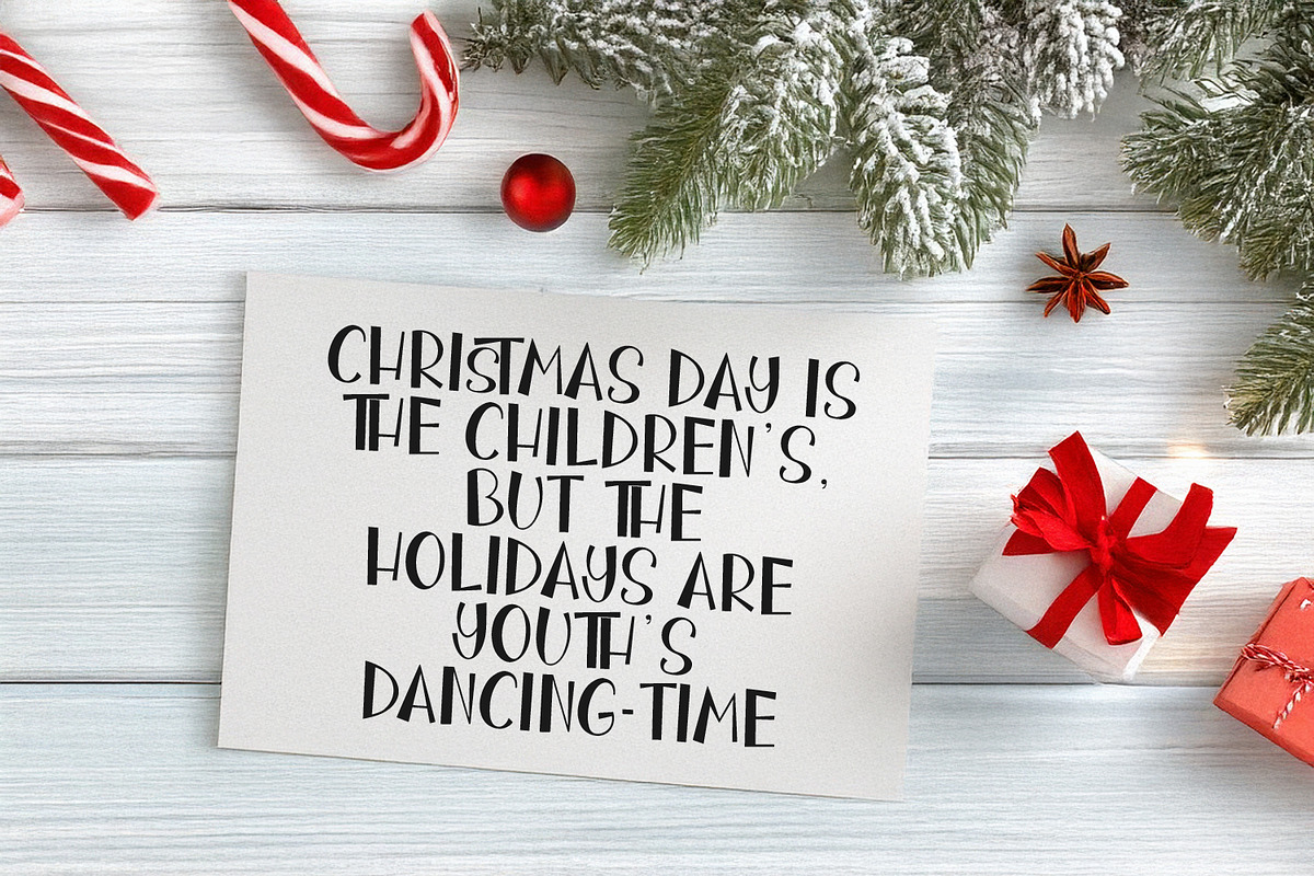 Ooblast Display Font Christmas, a Sans Serif Font by Maulana Creative (Photo 5 of 7)