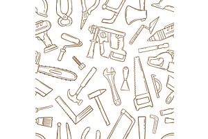 Doodle repair tools pattern, an Illustration by Valerie Bodnar