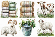 Watercolor Farm Barn Animals Clipart, an Illustration by Libby Wishes (Thumbnail 4 of 4)