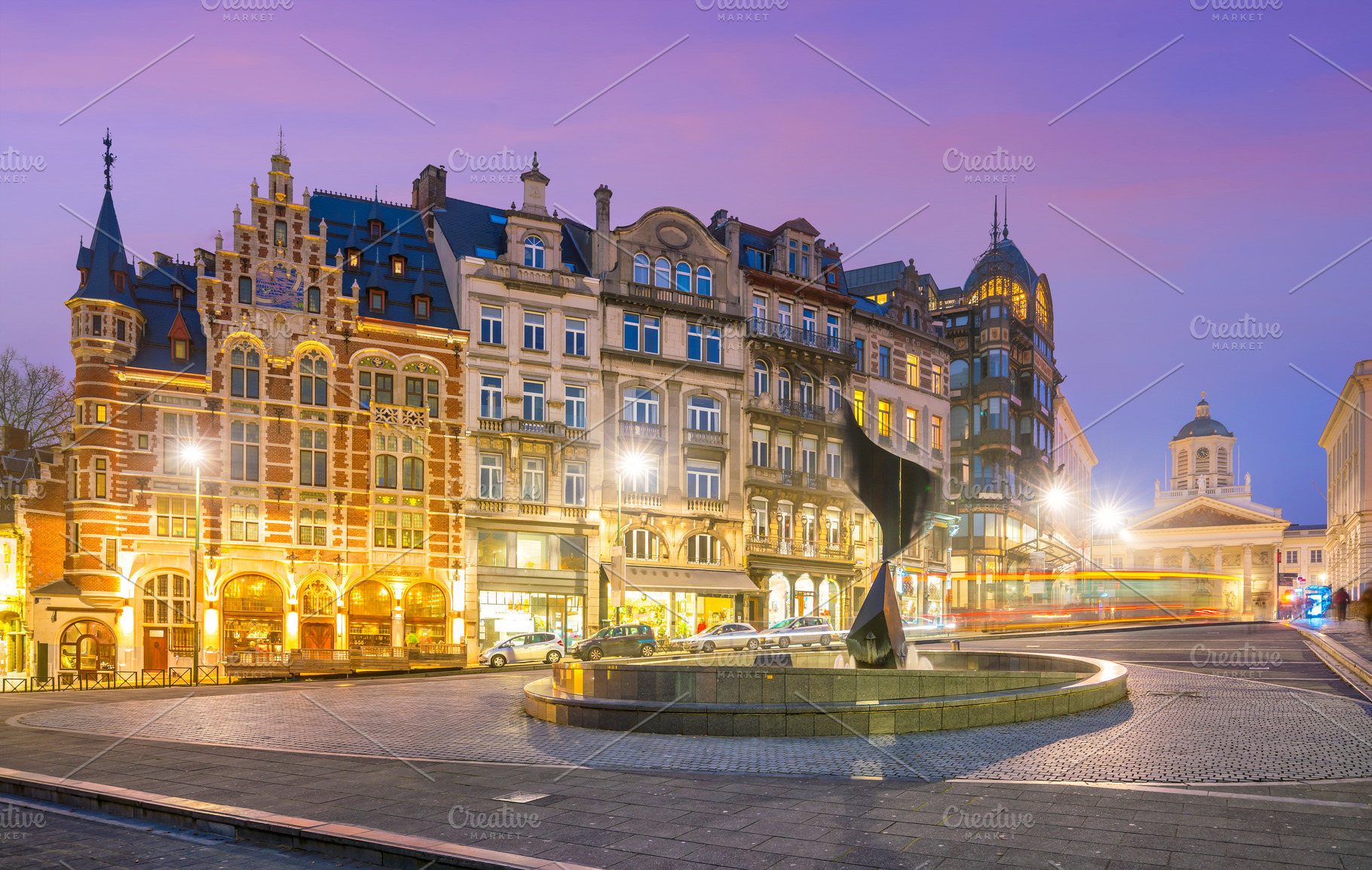 Brussels cityscape from Monts des Arts at twilight, an Architecture Photo by f11photo