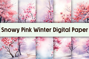 Snowy-Pink-Winter Background