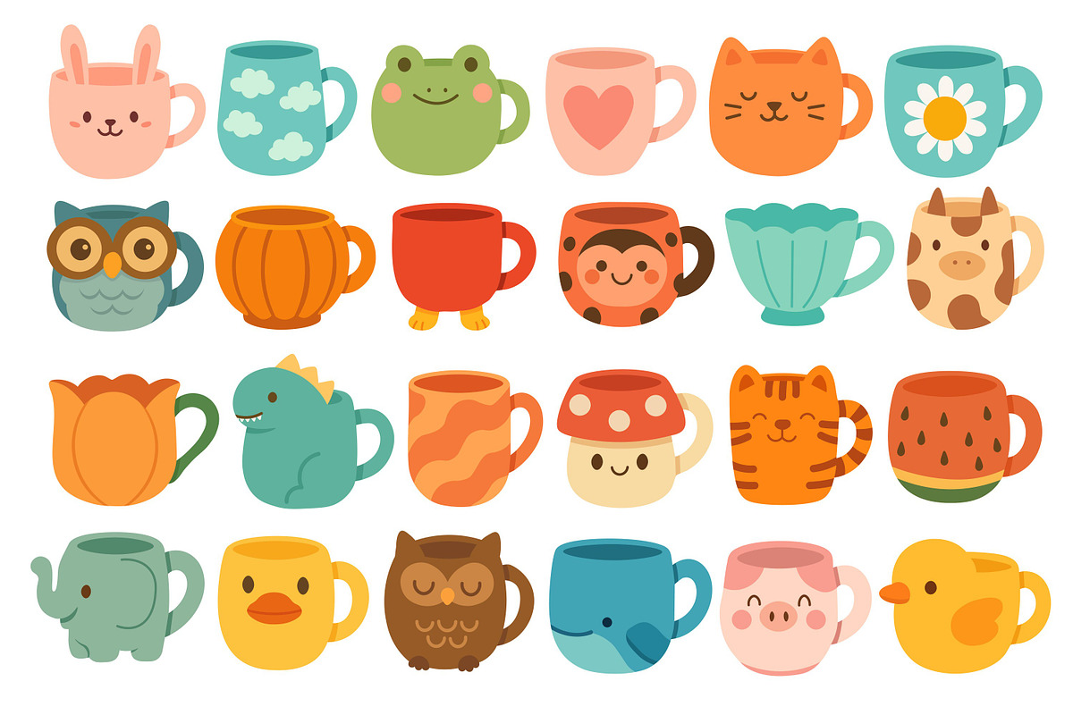 Cute Mug Set, an Object Illustration by ananastya (Photo 2 of 3)