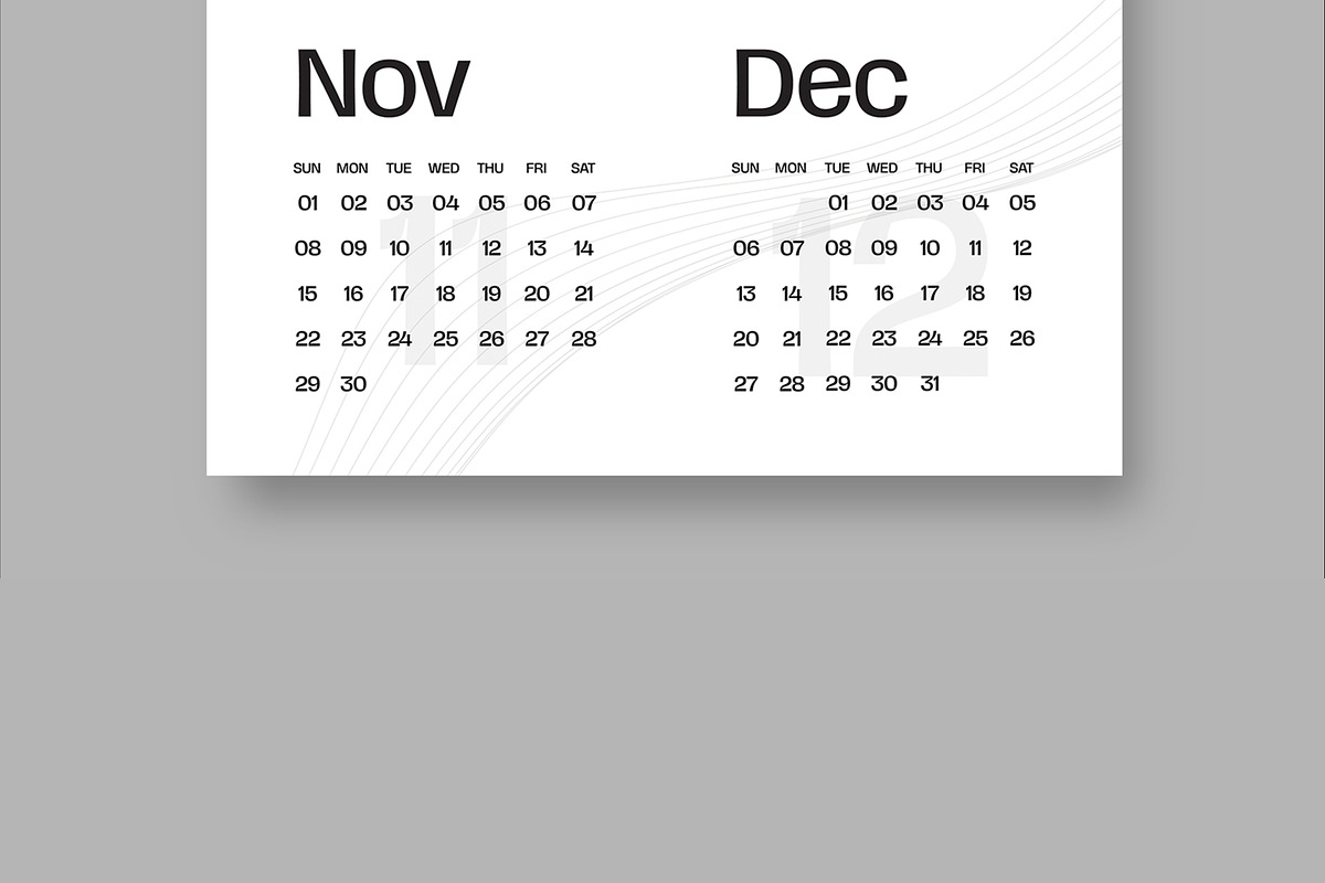 Minimal Wall Calendar Template 2026, a Stationery Template by ContestDesign (Photo 4 of 4)