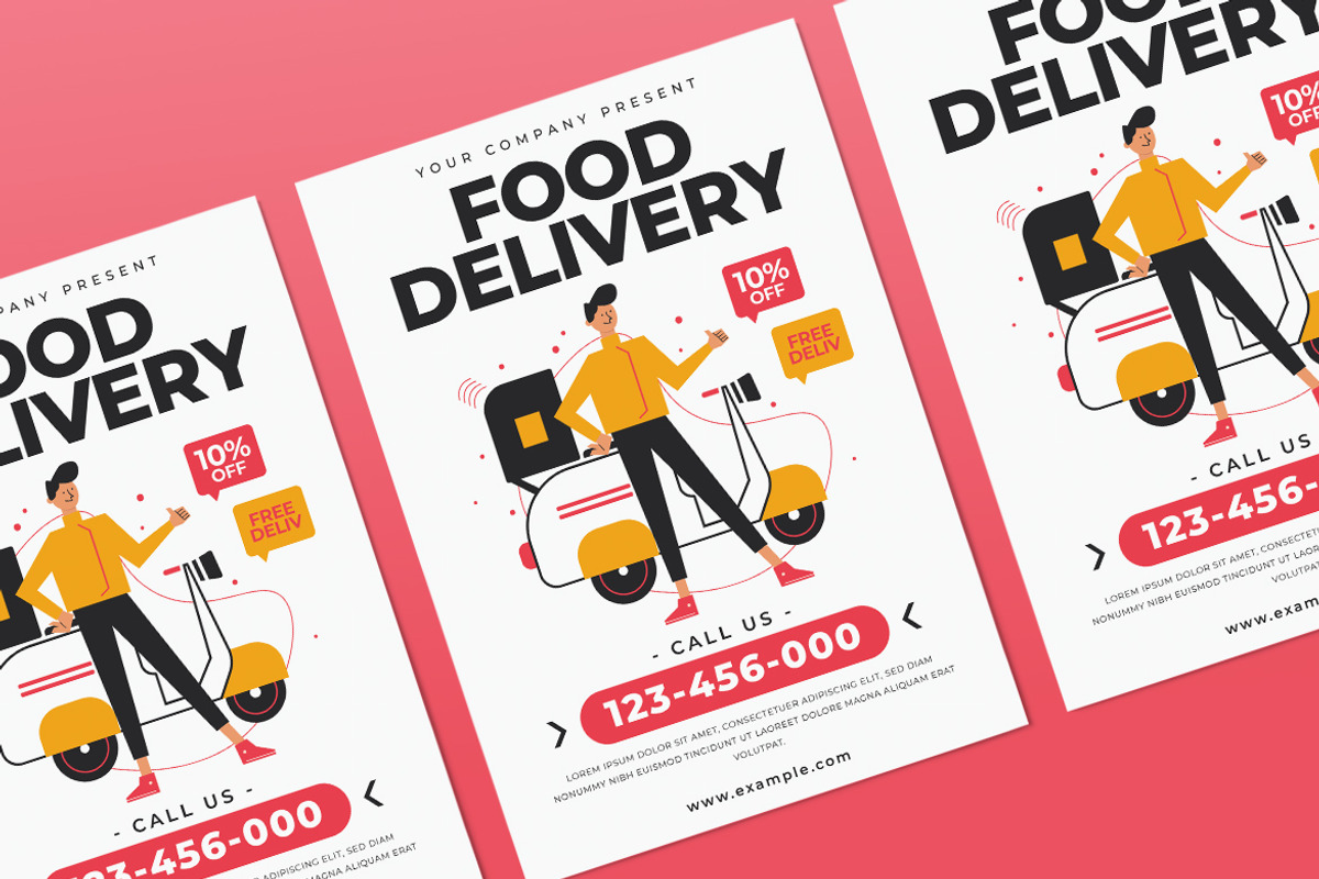 Food Delivery Instagram Post Flyer, a Flyer Template by Tokosatsu (Photo 2 of 3)