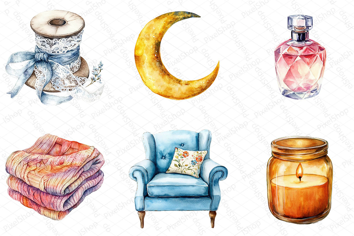 Watercolor Beautiful Aesthetic Clipa, an Illustration by DreamPrint404 (Photo 5 of 6)
