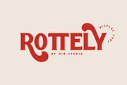 ROTTELY - DISPLAY FONT, a Serif Font by din-studio.com (Thumbnail 1 of 11)