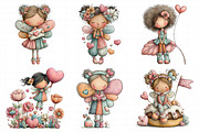 Whimsical Valentine Fairy Clipart, an Illustration by Daily.Designs (Thumbnail 3 of 6)