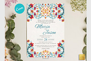 Mexican Wedding Invitation | CANVA, a Stationery Template by Creative Market (Thumbnail 1 of 5)