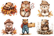 Cute Beaver Clip Art, Woodland Anima, an Illustration by Watercolor design (Thumbnail 4 of 5)