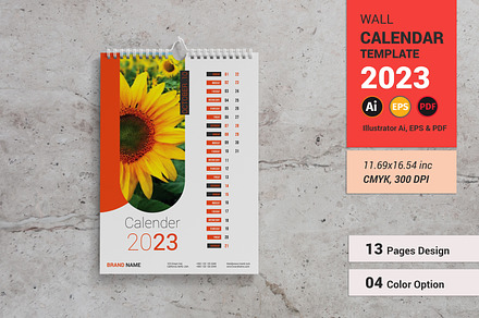 Wall Calendar Template 2023