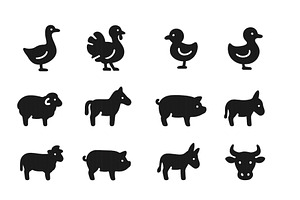 Silhouetted farm animals displayed, an Animal Illustration by ZinetroN