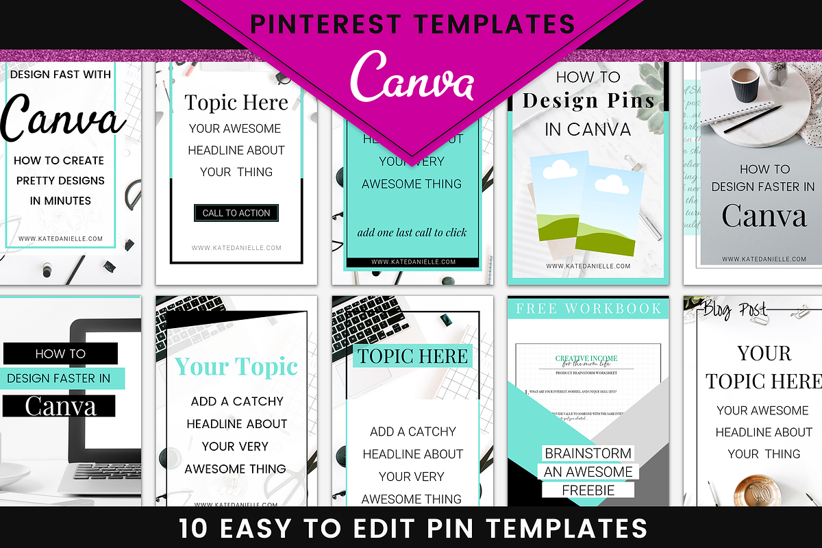 Canva Pinterest Templates, a Social Media Template by Gorgeous Graphics (Photo 1 of 4)