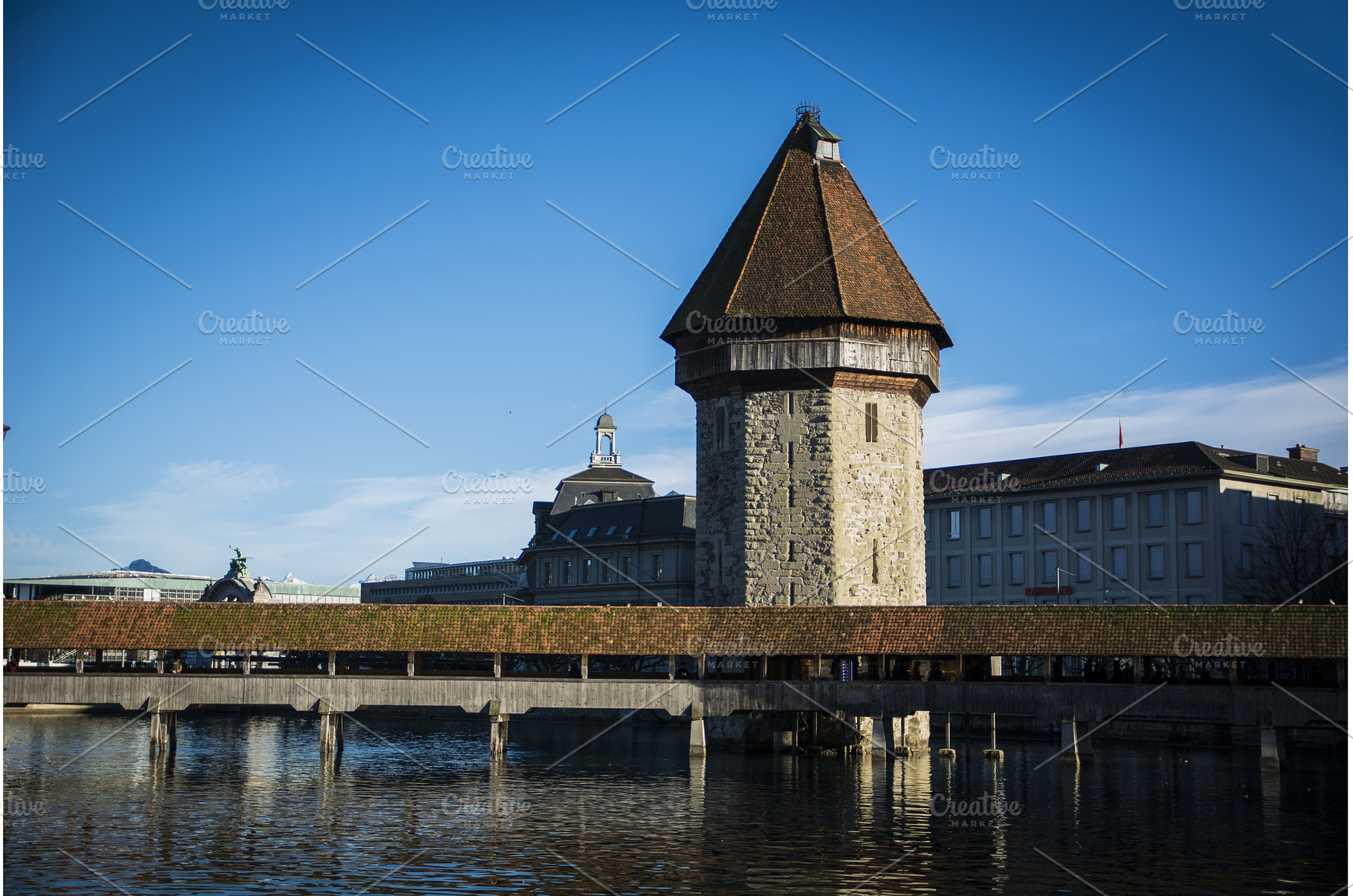 View on wooden bridge in Lausanne, an Architecture Photo by ArtOfPhotos photo store
