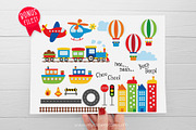 Transport, Trains, Airplanes, Cars, a Transportation Illustration by MyClipArtStore (Thumbnail 3 of 3)