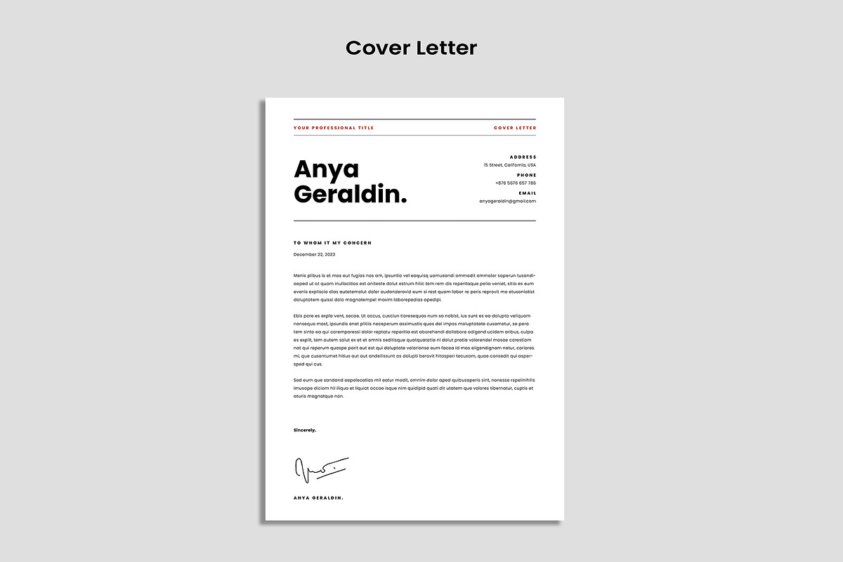 Resume Template / CV, a Resume Template by Occy Design (Photo 3 of 5)