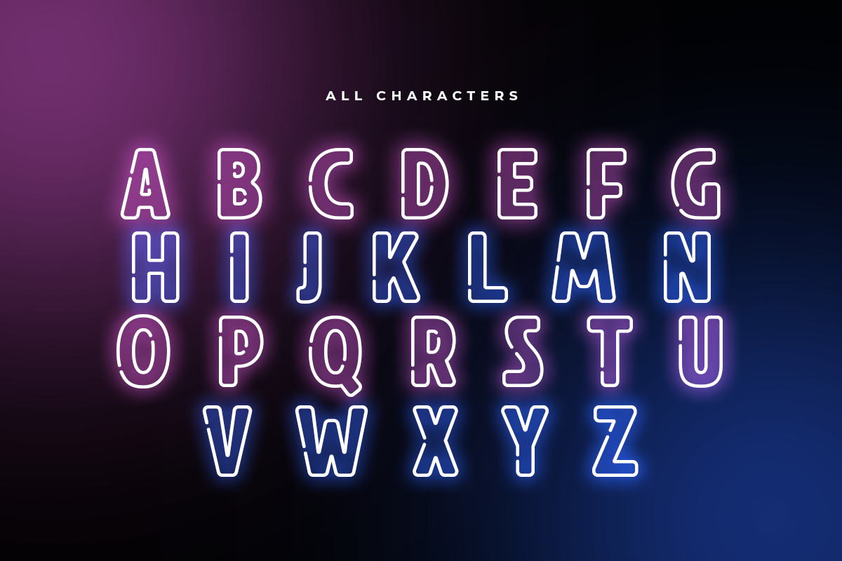 Neon Light - Futuristic Neon Font, a Sans Serif Font by Hamz Studio (Photo 6 of 16)