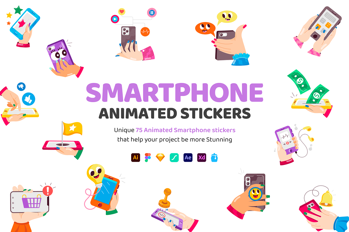 Animated Smartphone Stickers, an Emoji Icon by Vectors Market (Photo 1 of 7)