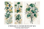 Emerald and Gold Botanicals, a Decorative Illustration by Digital Art Creations (Thumbnail 2 of 5)