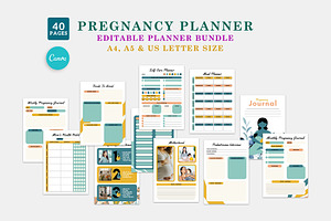 Pregnancy Planner Bundle Pack, a Stationery Template by MNT-Creator