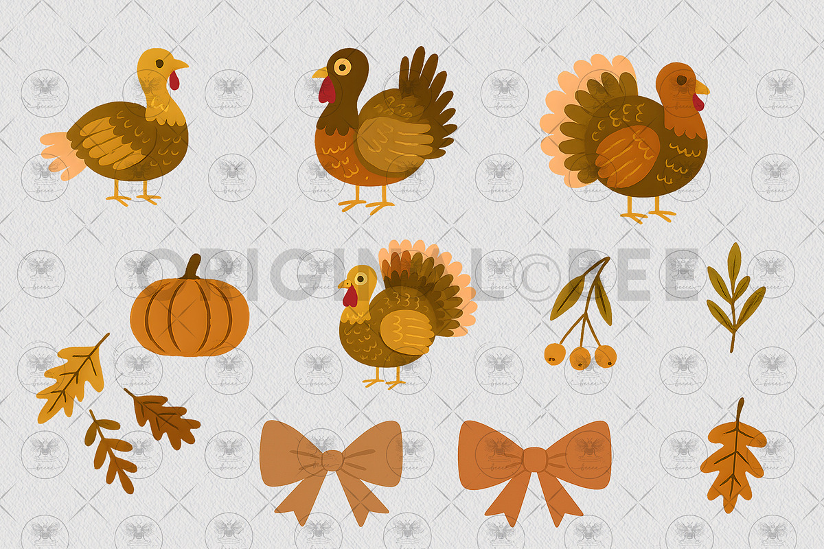 Cute Thanksgiving Turkey Pumpkin Cli, an Illustration by BigCakeBee (Photo 4 of 4)