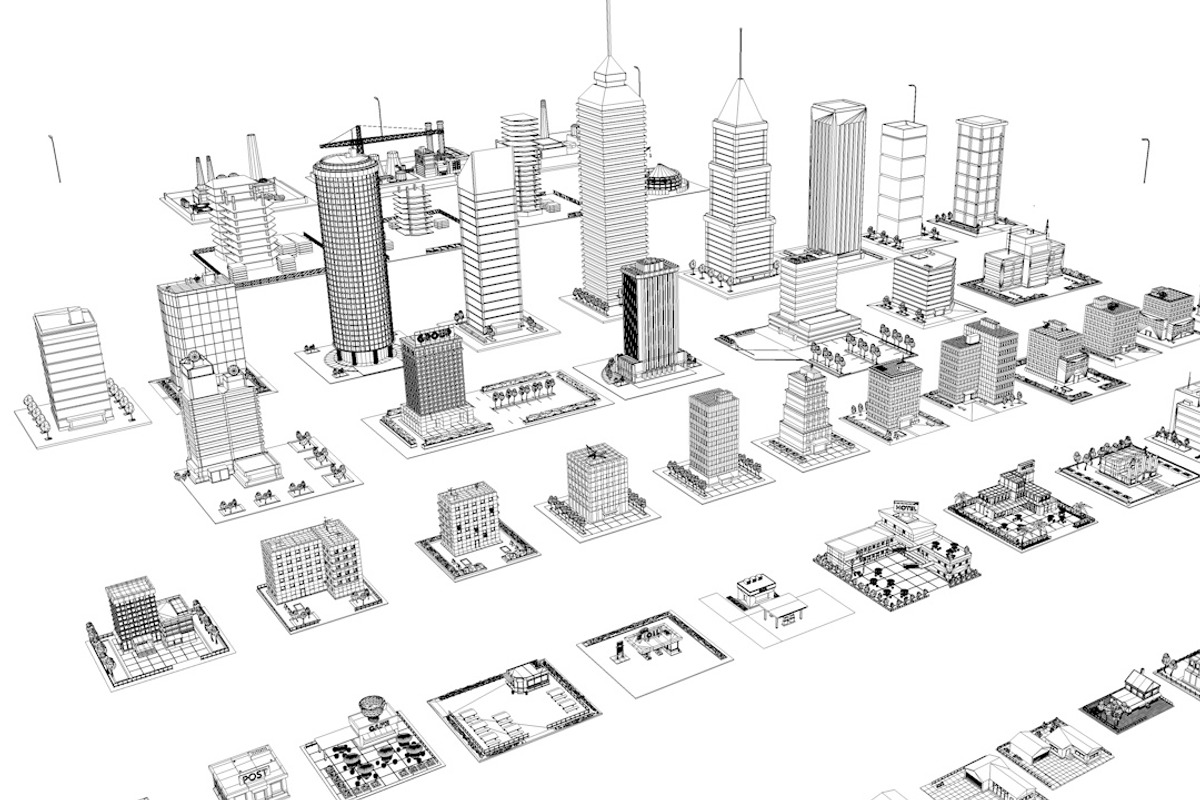 Cartoon Low Poly Night City Pack, an Architecture 3D Model by Anton Moek (Photo 10 of 12)