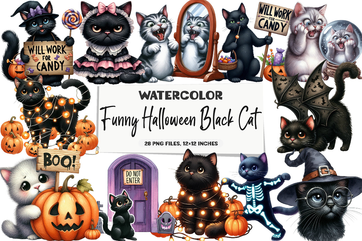 Funny Halloween Black Cat Sublimatio, an Illustration by DreamArtGraphic (Photo 1 of 4)