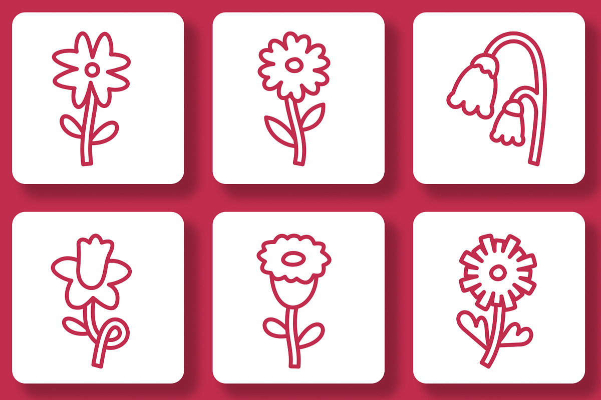 Flowers Outline Icon Pack, an Outline Icon by Tekuni (Photo 9 of 12)