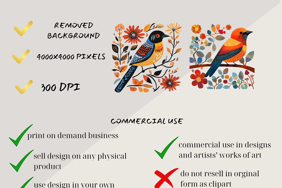 Australian Bird Clipart Folk Art PNG, an Animal Illustration by Daring Digies (Photo 8 of 10)