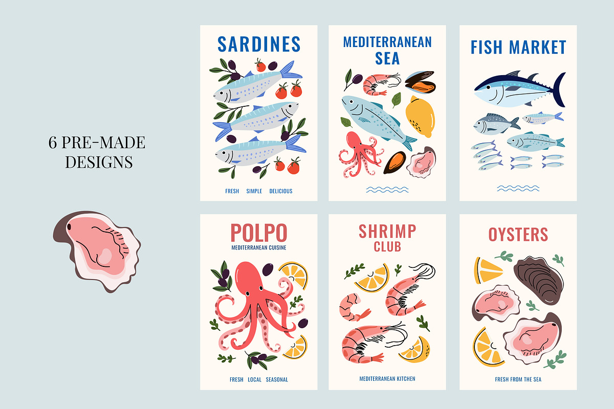 Mediterranean Kitchen Fish & Seafood, a Food Illustration by Idressart (Photo 5 of 5)