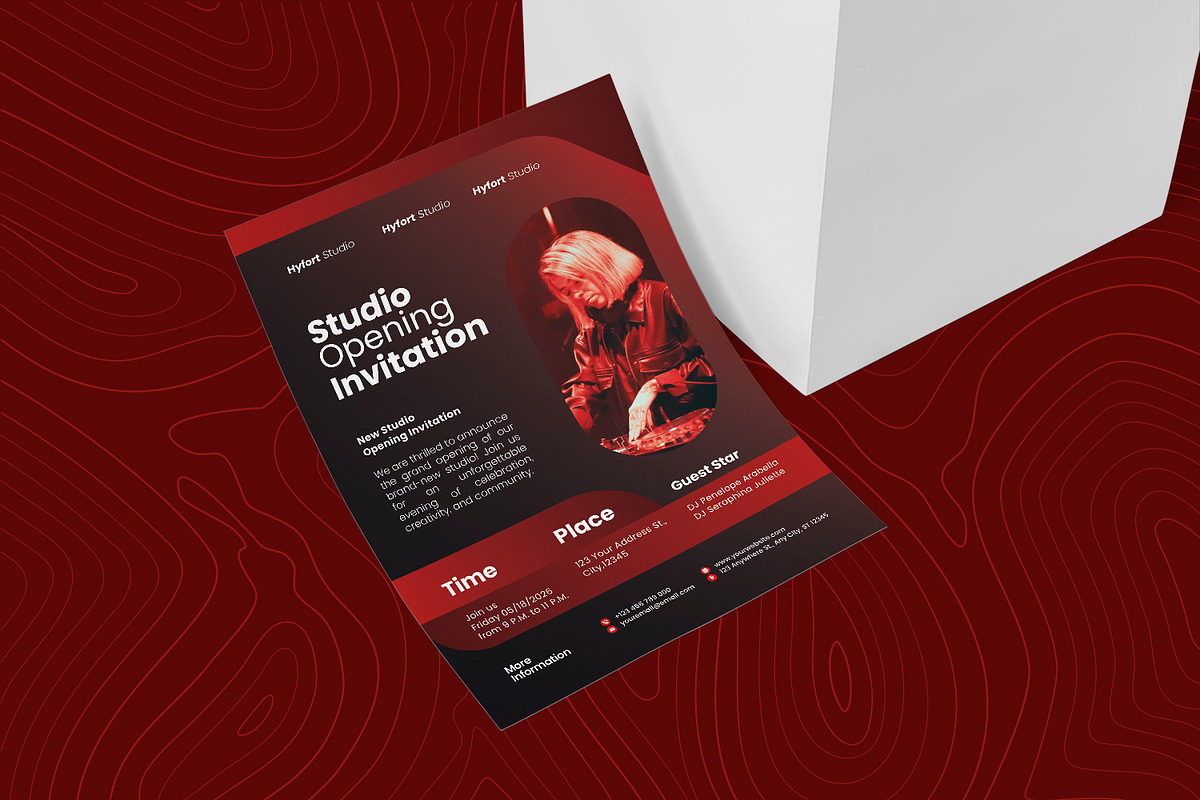 Hyfort Studio - Event Invitation, an Invitation Template by Esensifiksi.studio (Photo 2 of 3)