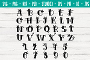 Vector Black Cats Alphabet & Numbers, a Decorative Illustration by Watercolor_Vector Graphic (Thumbnail 1 of 2)