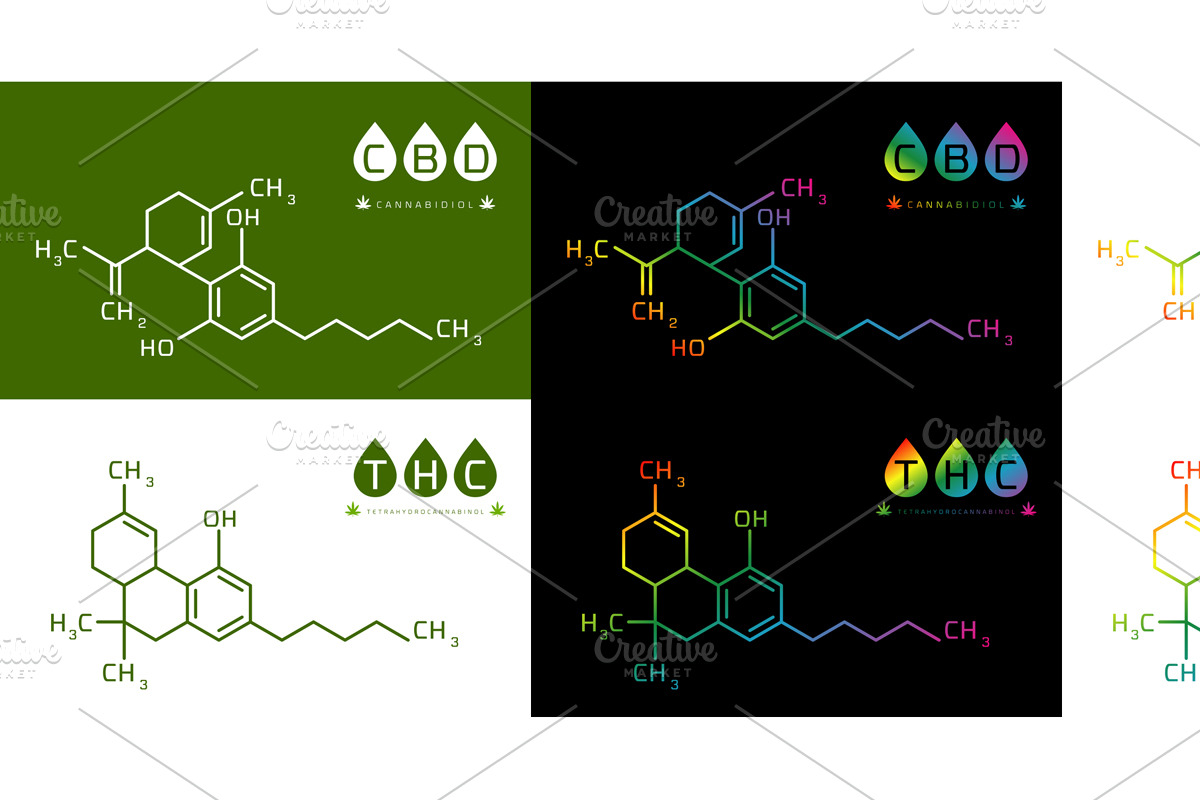 Thc and cbd of Cannabis, an Icon by essense