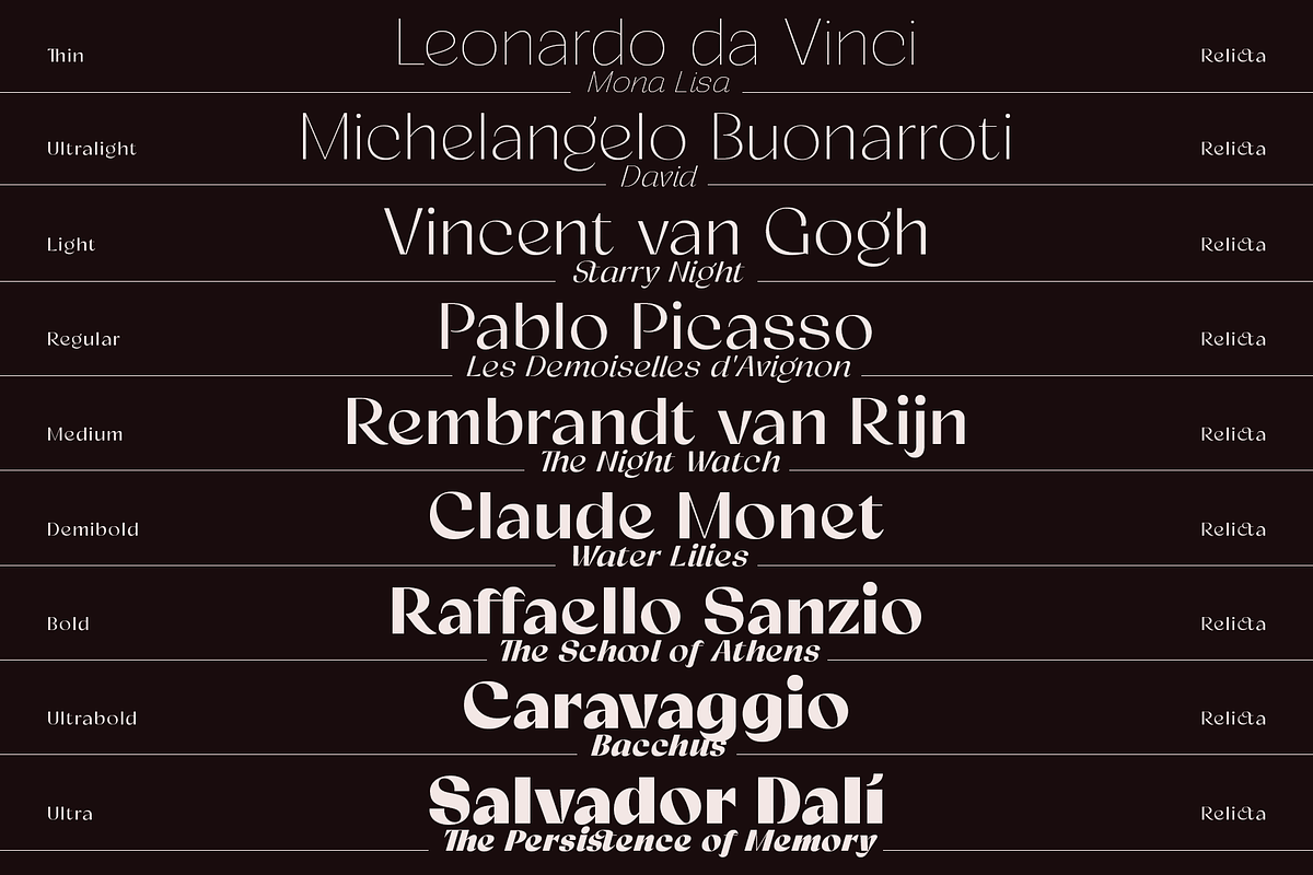 Relicta - Elegant Contrast Typeface, a Font by Jehoo Creative (Photo 6 of 11)