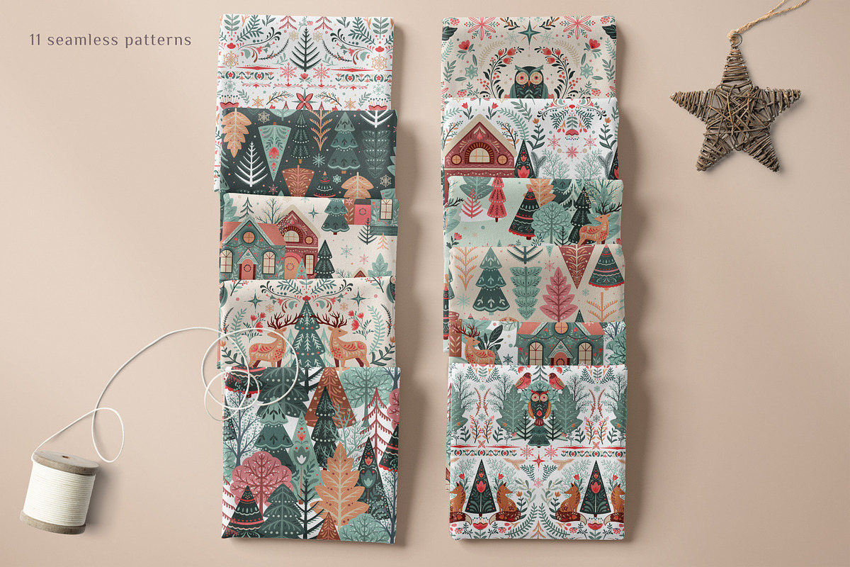 Christmas Folk Vector Collection, a Pattern Graphic by Molly art (Photo 8 of 12)