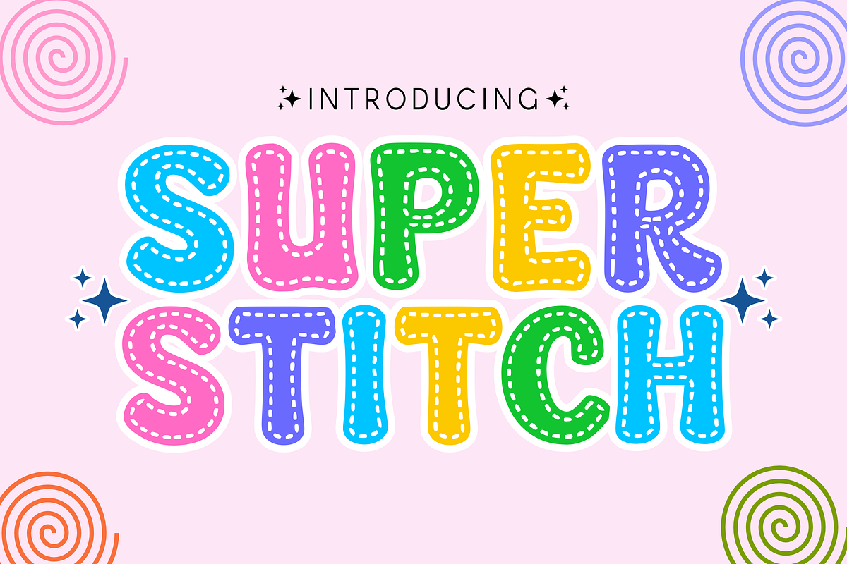Super Stitch - Cartoon Font Types, a Font by KiddoGlyphs Studio (Photo 1 of 3)