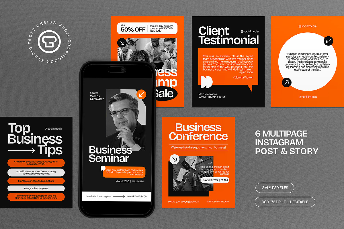 Business Instagram Set, a Social Media Template by graphicook (Photo 1 of 3)