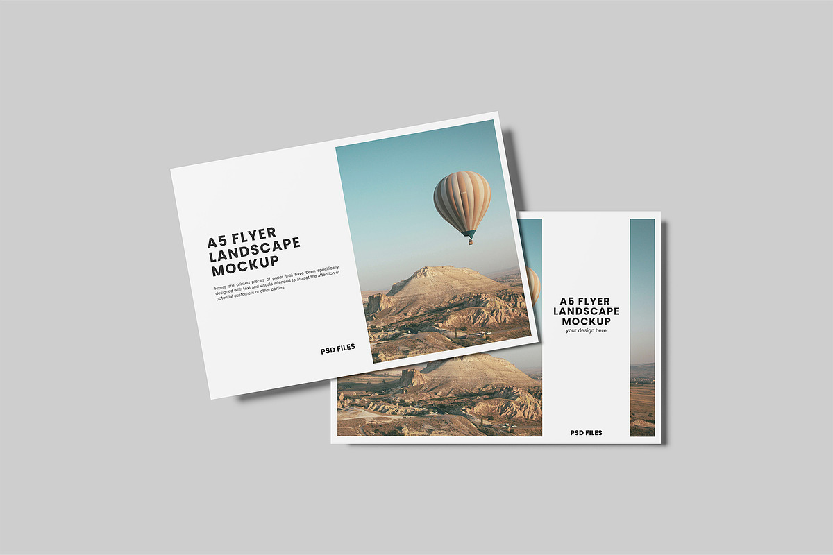A5 Flyer Landscape Mockup, a Product Mockup by Graphiculon (Photo 2 of 11)