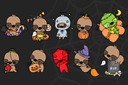 Halloween Sloth, Set of Cute Animal, an Animal Illustration by ArtVarStudio (Thumbnail 2 of 3)