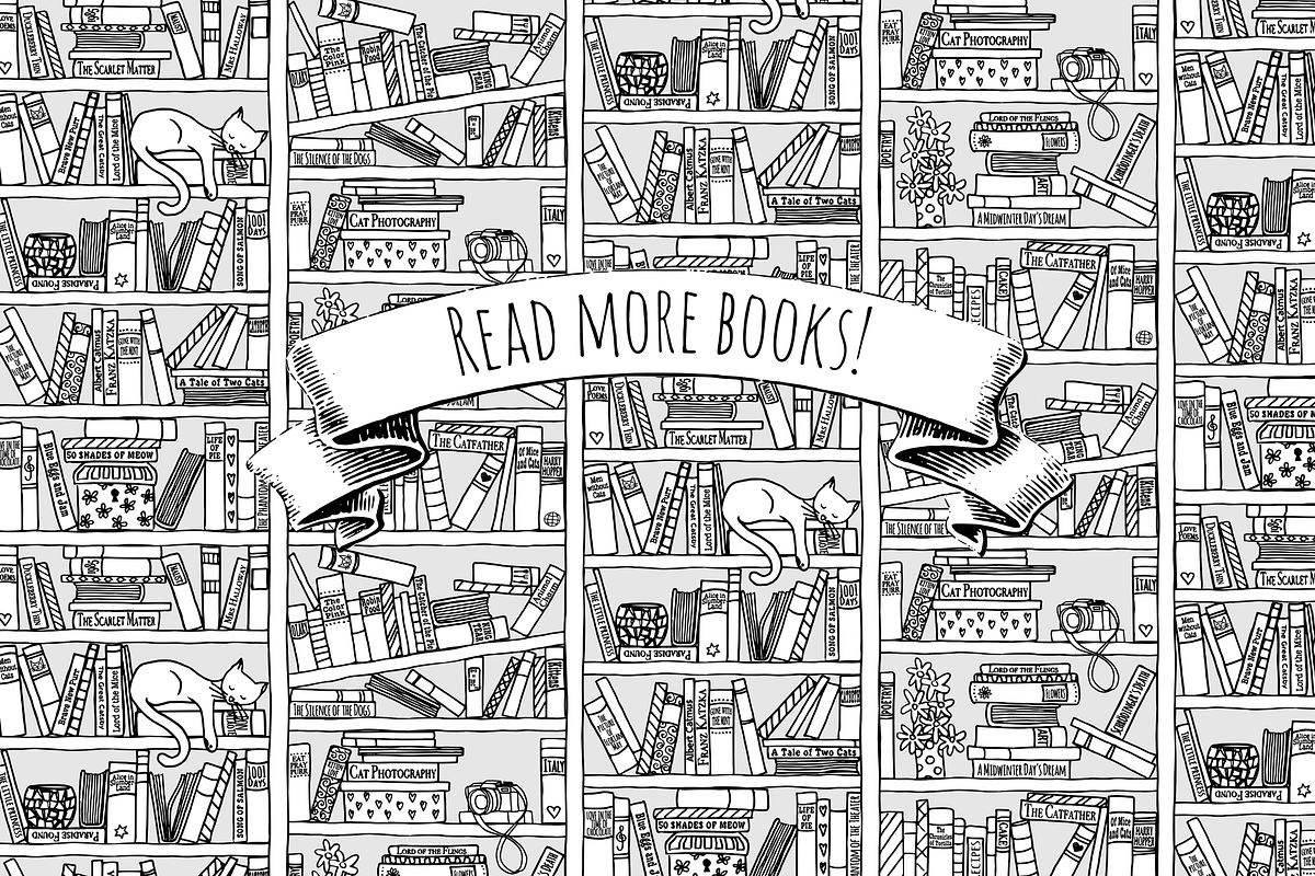 Library - 3 seamless patterns, an Illustration by Franzi draws