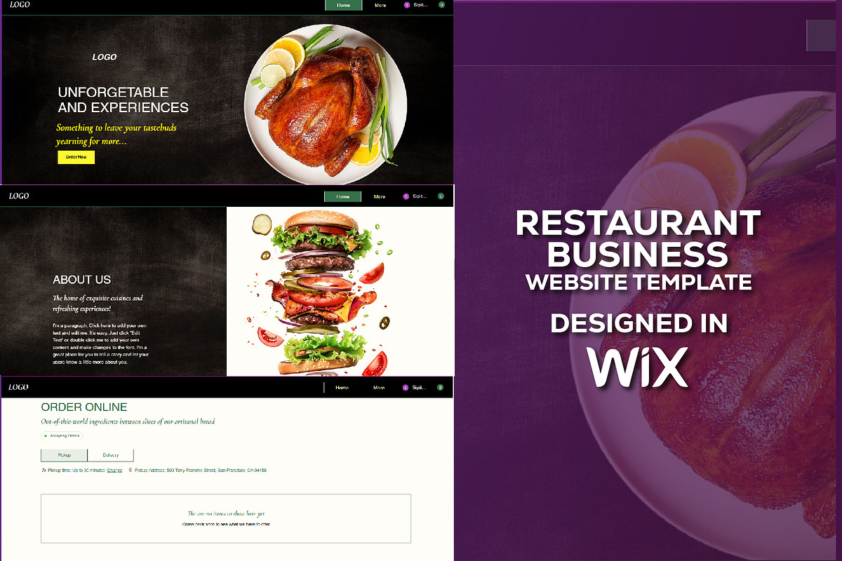 RESTAURANT WEBSITE WIX TEMPLATE, a Templates & Theme by Sipi_Graphics (Photo 1 of 3)