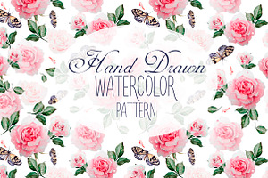 8 HandDrawn Watercolor PATTERNS