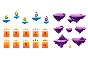 Levels elements. Game ui ux design, a Technology Illustration by LadadikArt
