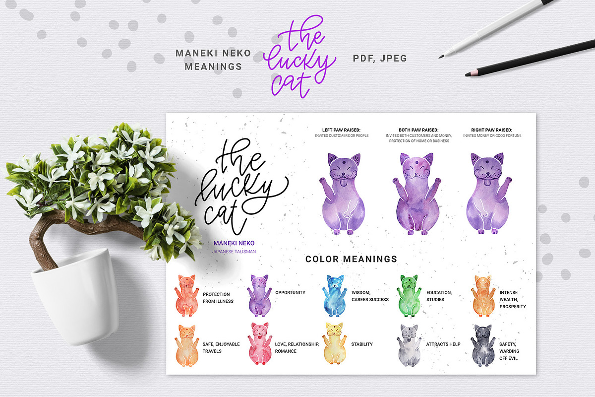 The Lucky Cat collection, an Illustration by Gray Cat Graphics (Photo 5 of 12)