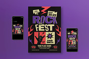 Black Bold Rock Music Flyer Set, a Flyer Template by graphicook (Thumbnail 1 of 3)