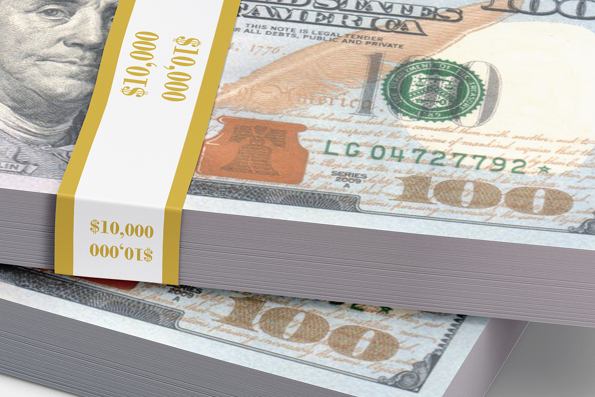 Money Stacks Mockups v.1 - 4 views, a Merchandise Mockup by Illusiongraphic (Photo 12 of 16)