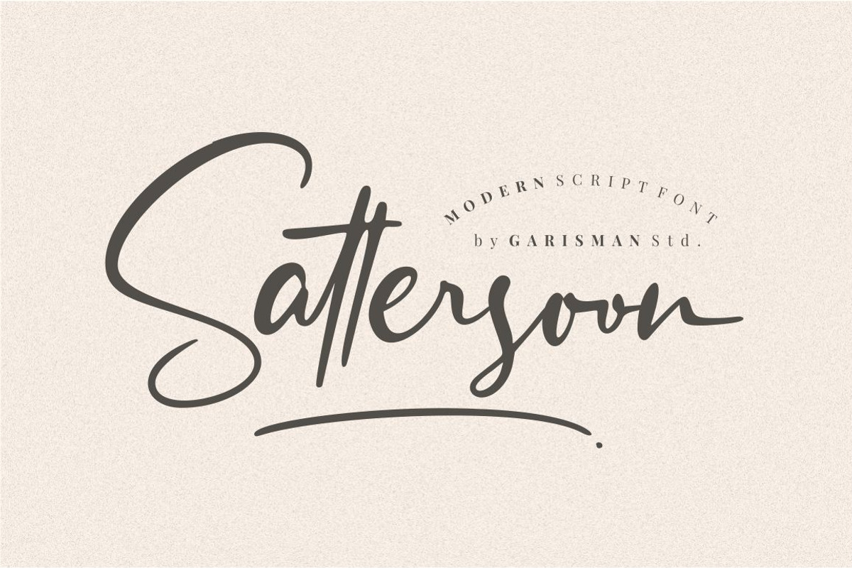 Sattersoon - Modern Script Font, a Script Font by Garisman Std (Photo 1 of 10)