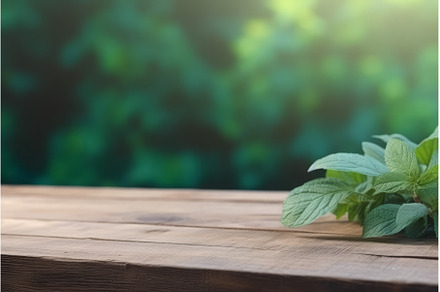Mint herbs wooden. Generate Ai, a Food & Drink Photo by Ylivdesign