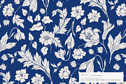 Vintage Blue Floral Seamless Pattern, a Pattern Graphic by likorbut (Thumbnail 2 of 13)
