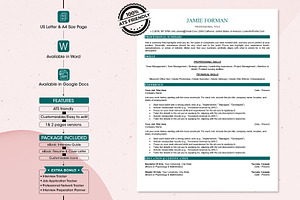 ATS friendly Resume editable in word